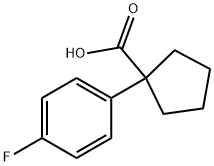 1-(4-フルオロフェニル)シクロペンタンカルボン酸 化学構造式