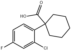 1-(2-クロロ-4-フルオロフェニル)シクロヘキサンカルボン酸 化学構造式