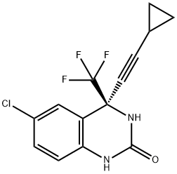 (4S)-6-CHLORO-4-(2-CYCLOPROPYLETHYNYL)-4-(TRIFLUOROMETHYL)-3,4-DIHYDROQUINAZOLIN-2(1H)-ONE 结构式