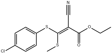 Ethyl3-(4-chlorophenylthio)-2-cyano-3-(methylthio)acrylate Structure