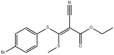 Ethyl3-(4-bromophenylthio)-2-cyano-3-(methylthio)acrylate,214330-98-0,结构式