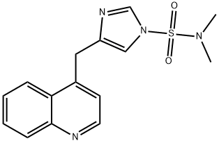 1H-Imidazole-1-sulfonamide,  N,N-dimethyl-4-(4-quinolinylmethyl)- Structure