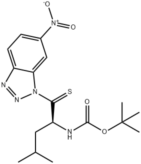[(1S)-3-甲基-1-[(6-硝基-1H-苯并三唑-1-基)硫酮甲基]丁基]氨基甲酸叔丁酯, 214750-70-6, 结构式