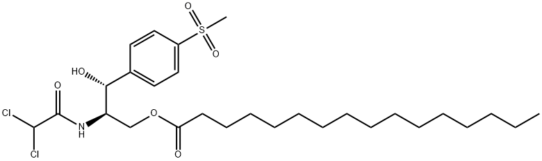 [R-(R*,R*)]-2-[(dichloroacetyl)amino]-3-hydroxy-3-[4-(methylsulphonyl)phenyl]propyl palmitate 结构式