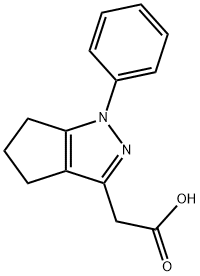 1,4,5,6-Tetrahydro-1-phenyl-3-cyclopentapyrazoleacetic acid 结构式