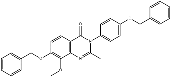 4(3H)-Quinazolinone,  8-methoxy-2-methyl-7-(phenylmethoxy)-3-[4-(phenylmethoxy)phenyl]- 结构式
