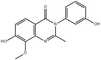 4(3H)-Quinazolinone,  7-hydroxy-3-(3-hydroxyphenyl)-8-methoxy-2-methyl-,214845-96-2,结构式