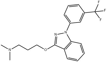3-[3-(Dimethylamino)propoxy]-1-[3-(trifluoromethyl)phenyl]-1H-indazole,21487-14-9,结构式