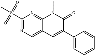 Pyrido[2,3-d]pyrimidin-7(8H)-one,  8-methyl-2-(methylsulfonyl)-6-phenyl- 结构式
