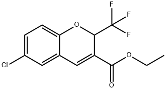 6-クロロ-2-(トリフルオロメチル)-2H-クロメン-3-カルボン酸エチル 化学構造式