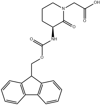 1-Piperidineaceticacid,3-[[(9H-fluoren-9-ylmethoxy)carbonyl]amino]-2-oxo-,(3S)-(9CI) Struktur