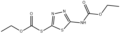 S-[5-[(乙氧基羰基)氨基]-1,3,4-噻二唑-2-基]硫代碳酸氢氧乙酯,21521-73-3,结构式