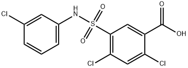 2,4-二氯-5-[(3-氯苯基)氨磺酰基]苯甲酸,21525-21-3,结构式