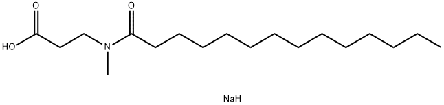 N-メチル-N-(1-オキソテトラデシル)-β-アラニンナトリウム 化学構造式