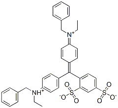 (benzyl)[4-[[4-[(benzyl)ethylammonio]phenyl](2,4-disulphonatophenyl)methylene]cyclohexa-2,5-dien-1-ylidene](ethyl)ammonium Struktur