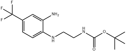 N-(2-[2-アミノ-4-(トリフルオロメチル)アニリノ]エチル)カルバミン酸TERT-ブチル 化学構造式