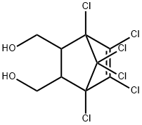 1,4,5,6,7,7-ヘキサクロロビシクロ[2.2.1]ヘプタ-5-エン-2,3-ジメタノール 化学構造式