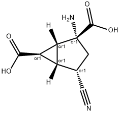 Bicyclo[3.1.0]hexane-2,6-dicarboxylic acid, 2-amino-4-cyano-, 结构式