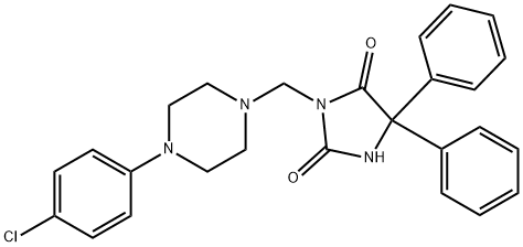 3-[[4-(p-Chlorophenyl)-1-piperazinyl]methyl]-5,5-diphenyl-2,4-imidazolidinedione,21616-31-9,结构式