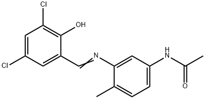 N1-(3-[(3,5-DICHLORO-2-HYDROXYBENZYLIDENE)AMINO]-4-METHYLPHENYL)ACETAMIDE Struktur