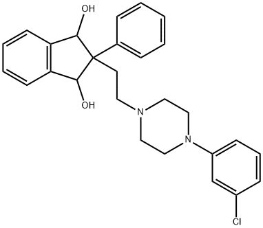 2-[2-[4-(m-Chlorophenyl)-1-piperazinyl]ethyl]-2-phenyl-1,3-indanediol Structure