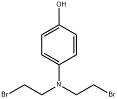 4-[ビス(2-ブロモエチル)アミノ]フェノール 化学構造式