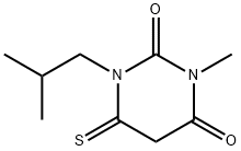 2,4(1H,3H)-Pyrimidinedione,  dihydro-3-methyl-1-(2-methylpropyl)-6-thioxo- 化学構造式