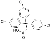 4-クロロ-β,β-ビス(4-クロロフェニル)ベンゼンプロパン酸 化学構造式
