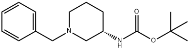 (S)‐1‐ベンジル‐3‐N‐BOC‐アミノピペリジン 化学構造式