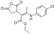 ETHYL 3-(4-CHLOROANILINE)-2-(2,5-DIOXOTETRAHYDROFURAN-3-YL)BUT-2-ENOATE Struktur