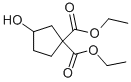 3-Hydroxycyclopentane-1,1-dicarboxylic acid diethyl ester Struktur