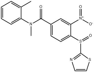BENZAMIDE, N-METHYL-N-(2-METHYLPHENYL)-3-NITRO-4-(2-THIAZOLYLSULFINYL)- Struktur