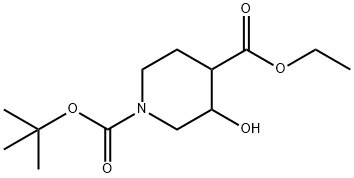1-tert-butyl 4-Ethyl 3-hydroxypiperidine-1,4-dicarboxylate Struktur