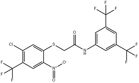 N1-[3,5-DI(TRIFLUOROMETHYL)PHENYL]-2-([5-CHLORO-2-NITRO-4-(TRIFLUOROMETHYL)PHENYL]THIO)ACETAMIDE,217490-29-4,结构式