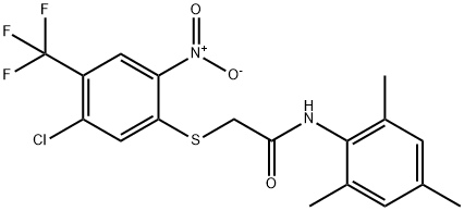N1-MESITYL-2-([5-CHLORO-2-NITRO-4-(TRIFLUOROMETHYL)PHENYL]THIO)ACETAMIDE 结构式