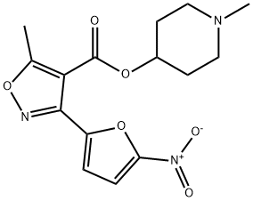 5-Methyl-3-(5-nitro-2-furyl)-4-isoxazolecarboxylic acid 1-methyl-4-piperidyl ester 结构式