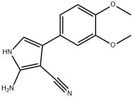 2-amino-4-(3,4-dimethoxyphenyl)-1H-pyrrole-3-carbonitrile Struktur