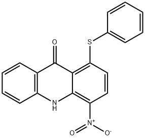 4-NITRO-1-(PHENYLTHIO)ACRIDIN-9(10H)-ONE,21810-29-7,结构式
