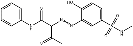 2-[[2-hydroxy-5-[(methylamino)sulphonyl]phenyl]azo]-3-oxo-N-phenylbutyramide Struktur