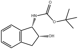 1,1-二甲基乙基N-[(1S,2R)-2,3-二氢-2-羟基-1H-茚-1-基]氨基甲酸酯 结构式