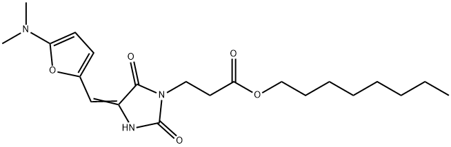 1-Imidazolidinepropanoic  acid,  4-[[5-(dimethylamino)-2-furanyl]methylene]-2,5-dioxo-,  octyl  ester Structure