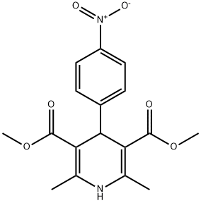 dimethyl 2,6-dimethyl-4-(4-nitrophenyl)-1,4-dihydropyridine-3,5-dicarb oxylate 化学構造式