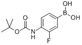 4-N-叔丁氧羰基氨基-3-氟苯硼酸, 218301-87-2, 结构式