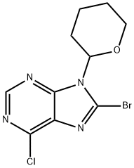 8-溴-6-氯-9-(四氢吡喃-2-基)-9H-嘌呤 结构式