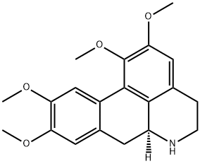 (+)-1,2,9,10-テトラメトキシ-5,6,6aα,7-テトラヒドロ-4H-ジベンゾ[de,g]キノリン 化学構造式