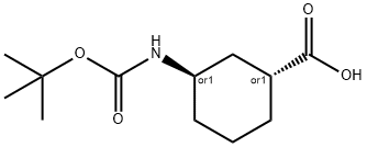 反式-3-(BOC-氨基)环己烷甲酸, 218772-92-0, 结构式