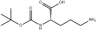 Nα-(tert-ブトキシカルボニル)-L-オルニチン 化学構造式