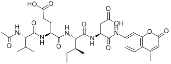乙酰基缬氨酰谷氨酰异亮氨酰天冬氨酸-7-氨基-4-甲基香豆素, 219137-97-0, 结构式