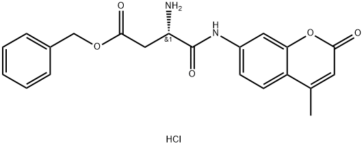 (3S)-3-氨基-4-[(4-甲基-2-氧代-2H-1-苯并吡喃-7-基)氨基]-4-氧代丁酸苄酯单盐酸盐, 219138-15-5, 结构式