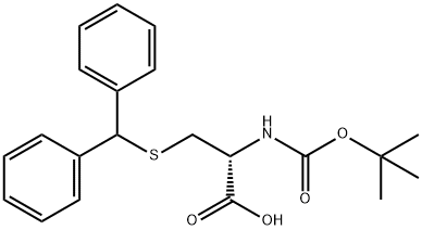 N-[叔丁氧羰基]-S-(二苯基甲基)-L-半胱氨酸,21947-97-7,结构式